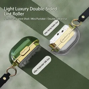 Tragbarer Doppelseitiger Fusselroller Leichter Luxus Mini Haarentferner Klebriges Abreißbares Rollenpapier Für Kleidung Haustierhaare Reinigung