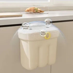 Poubelle de cuisine murale moderne en forme de poulpe avec couvercle anti-odeurs