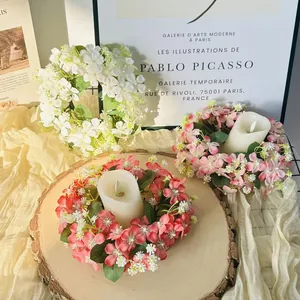 Ghirlande di candele di fiori selvatici artificiali per decorazioni da tavola e matrimoni.