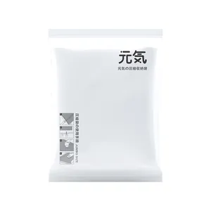 Jumbo sized vacuum compression storage bag for quilts and clothes in minimalist white design