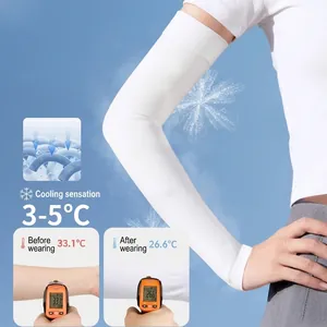 Weiße Eisseide-Kühlarmstulpen für UV-Sonnenschutz beim Outdoor-Sport und Radfahren