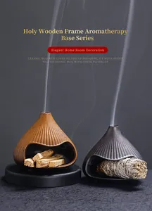 Ceramic incense burner shaped like Mount Fuji for sage and palo santo purification