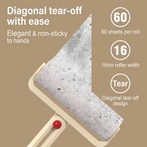 Essential foldable lint roller for pet hair removal with 60 sheets per 16cm width roll