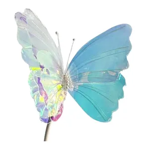 Grande decorazione a farfalla laser iridescente per matrimoni ed esposizioni di eventi