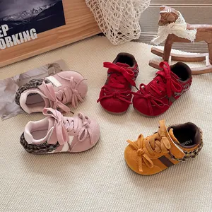 Schattige peuter meisjes sneakers met strik, kant en dikke zolen voor een herfstige stijl