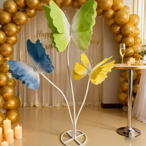 Set of 3 large gradient mesh butterfly floor decorations for wedding and party events