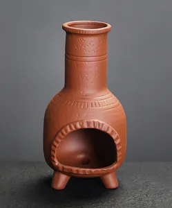 Vintage handmade terracotta chiminea incense burner for sage and aromatherapy decoration