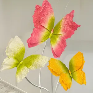 Décoration Papillon en Papier 3D Fait Main Couleur Dégradée Pour Vitrine Mariage Centre Commercial Accessoires Photographie