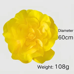 Große 60 cm dekorative gelbe Rose aus PE-Schaum für Fotohintergründe und Veranstaltungen