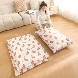 Capybara Printed PA+PE Vacuum Compression Storage Bags For Clothes Quilt Space Saving Seal Bag With Electric Pump