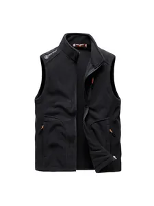 Herren Polarfleece-Weste Full Zip Stehkragen Ärmellose Jacke Warm Outdoor Wandern Gilet Einfarbig Bodywarmer Herren Bekleidung