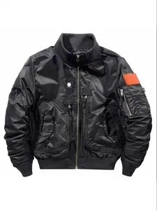 Men's American Cargo Flight Jacket Pilot Baseball Uniform Stand Collar Outerwear Thin Abrasion Resistant Windbreaker