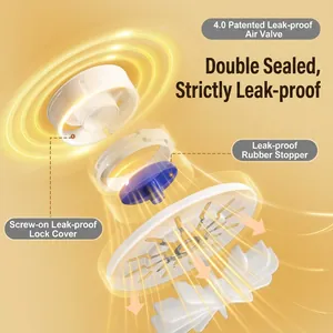 Vue éclatée détaillée d'une valve étanche brevetée 4.0 pour sacs de stockage sous vide