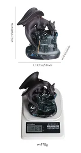 Detailed dimensions and weight measurements of the dragon backflow incense burner ornament