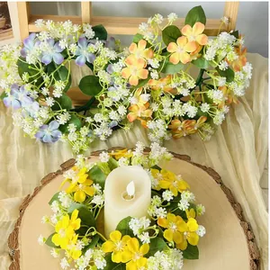 Ghirlande di fiori selvatici artificiali per candele e decorazione da tavola