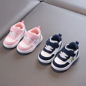 Waterproof leather baby walking shoes with soft non-slip soles for toddlers aged 1-3 years