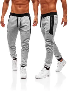 Heren Sport Joggingbroek Geborsteld Fleece Gevoerd Effen Kleur Casual Sweatpants Met Ritszakken Trekkoord Fitness Gym Broek