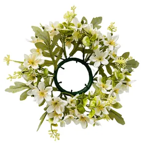 Elegante Europese retro kunstbloem kaarsenkrans voor feestelijke tafeldecoratie
