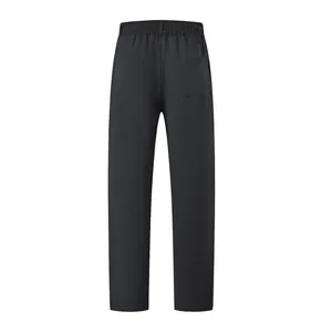 Back view of black men's business casual trousers with elastic waist and pocket