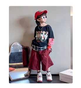 Detailed view of children's breathable mesh running shoes on a stylish young boy model