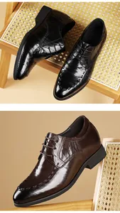 Detailed view of high-quality black and brown men's formal leather business dress shoes.