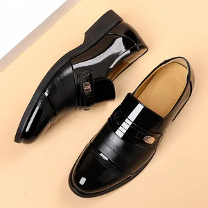 Elegant men's black patent leather dress shoes for formal and business casual wear