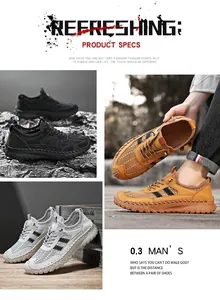 Breathable men's summer mesh sneakers designed for outdoor sports and leisure travel.