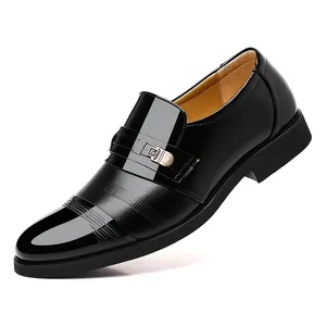 Classic shiny black men's formal dress shoes perfect for business or social events