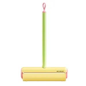 Vibrant dopamine color long handle lint roller with removable core for home clothes
