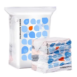 Grands sacs de rangement sous vide pour vêtements et couettes avec motif