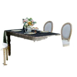 Elegant dark rectangular lace tablecloth for vintage dining room wedding party decoration