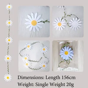 Guirlande de petites marguerites de style coréen pour décoration de fête, 156cm
