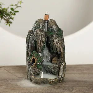 Zen Berg Waterval Backflow Wierookbrander Hars Landschap Wierookhouder Huis Kantoor Aromatherapie Decoratief Ornament