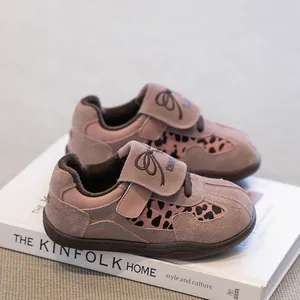 Meisjes sneakers met luipaardprint en fleecevoering voor de herfst en de winter