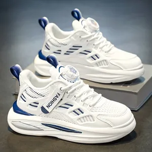 Baskets Décontractées pour Garçons Chaussures Dad en Maille Respirante pour Enfants Chaussures de Course à Boucle Rotative
