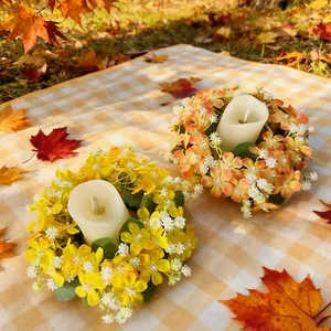 Set di corone ad anello per candele con fiori selvatici per centrotavola e decoro casa