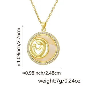 Elegante Muttertags-Halskette mit vergoldetem Mutter-Kind-Anhänger und Zirkonia