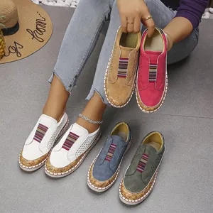 Colección de mocasines casuales coloridos para mujer con bandas elásticas