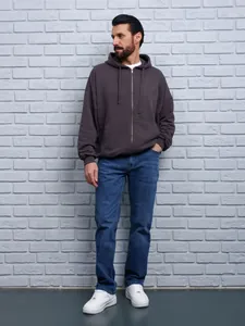 Uomo Cotone Tencel Denim Jeans Sottili Estivi Gamba Dritta Fresco Grigio Blu Chiaro Scuro Casual Pendolare Pantaloni Lunghi Moda