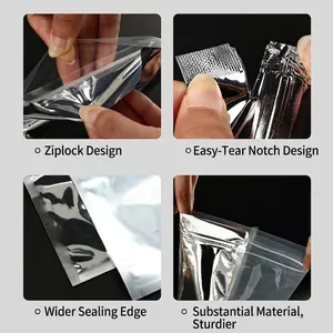 Aluminized half-transparent self-sealing food bag with zipper design