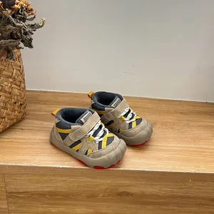 Detail view of toddler winter sneakers with warm fleece lining and soft soles