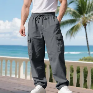 Herren Cargo-Hose in Grau, lockere Passform mit mehreren Taschen für den Freizeit-Look