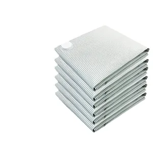 Set of 6 grey striped vacuum storage bags for quilt and clothing compression with valve