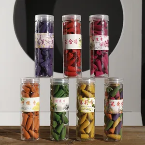 Cônes d'Encens à Refoulement Naturel Encens en Tour de Bois de Santal Rose Lavande Jasmin Lys Parfums Mixtes pour la Maison