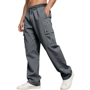 Lockere graue Cargohose für Herren mit praktischen Taschen und geradem Beinschnitt