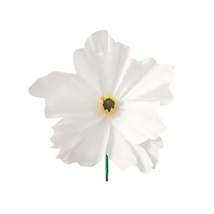 Large DIY white crepe paper poppy flower for decorative display