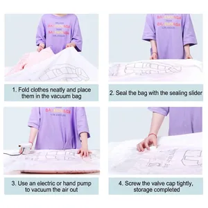 Step-by-step instruction guide for using vacuum storage bags with electric pump