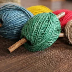 Set of 2mm colored jute rope rolls for DIY crafts and garden decoration.