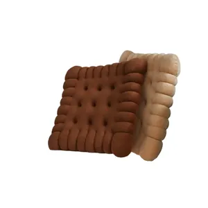 Comfortable biscuit shaped plush chair cushions in brown and beige for home and office decor