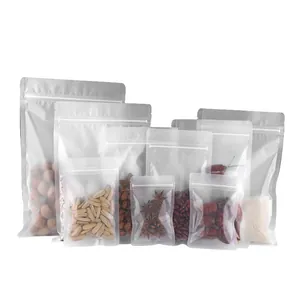 Thick frosted matte ziplock bags for food storage, moisture-proof stand-up packaging
